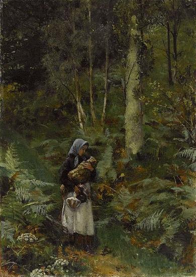 Laura Theresa Alma-Tadema With a Babe in the Woods France oil painting art